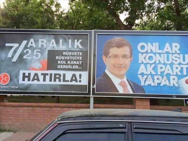 AKP nin billboard reklam kaldırıldı.
