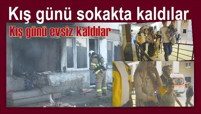Kış günü evsiz kaldılar