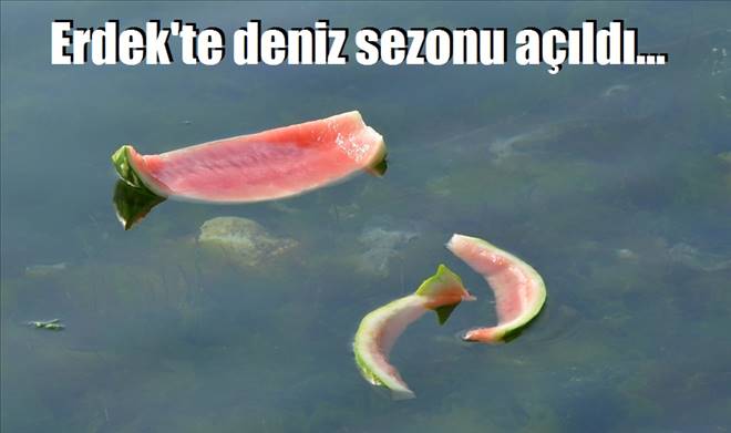 Karpuz kabuğu denize düştü.