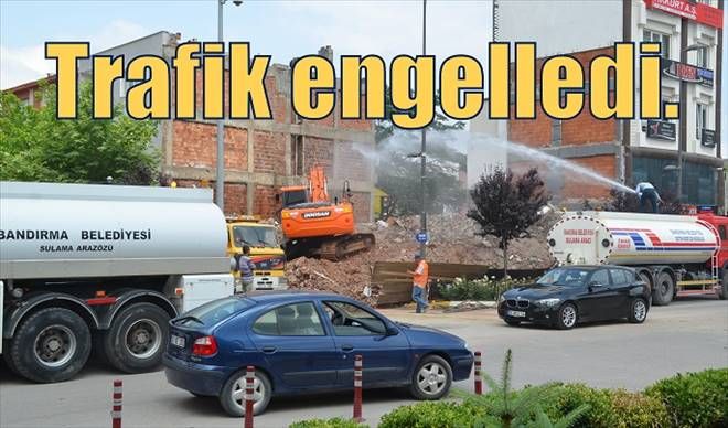 Trafik karıştıran inşaat´a ceza