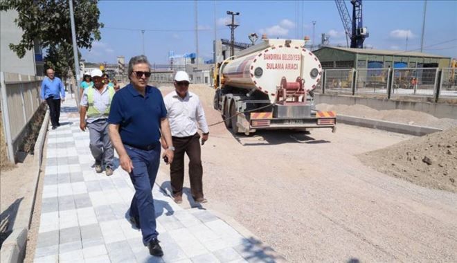 ÇALIŞMALARI DENETLEDİ.