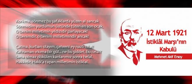 12 Mart İstiklal Marşının kabulü
