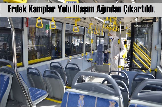 Erdek Kamplar yolu ulaşım ağından çıkartıldı. 