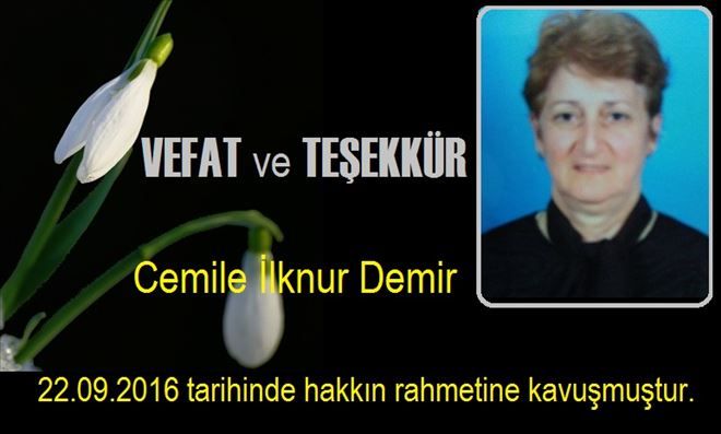 VEFAT ve TEŞEKKÜR