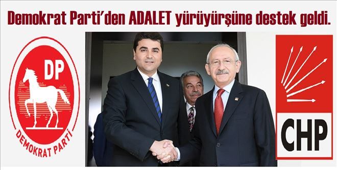 Demokrat Parti Genel Başkanı Gültekin Uysal Adalet yürüyüşüne destek verdi