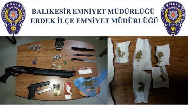 Uyuşturucu ve silah ele geçirildi