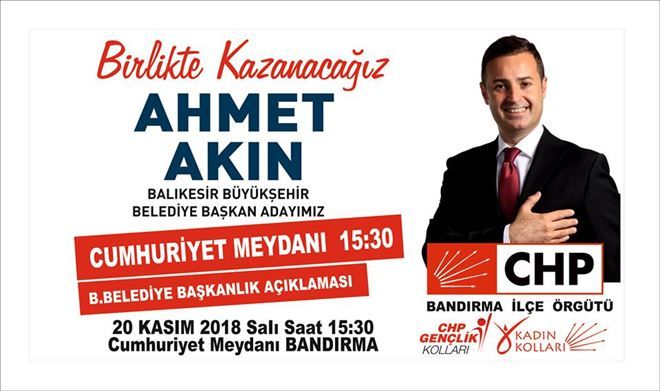 Bandırma ve Erdek´te konuşacak 