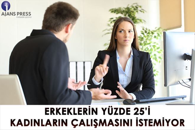 ERKEKLERİN YÜZDE 25´İ KADINLARIN ÇALIŞMASINI İSTEMİYOR