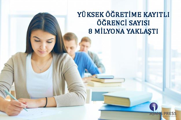 YÜKSEK ÖĞRETİME KAYITLI ÖĞRENCİ SAYISI 8 MİLYONA YAKLAŞTI