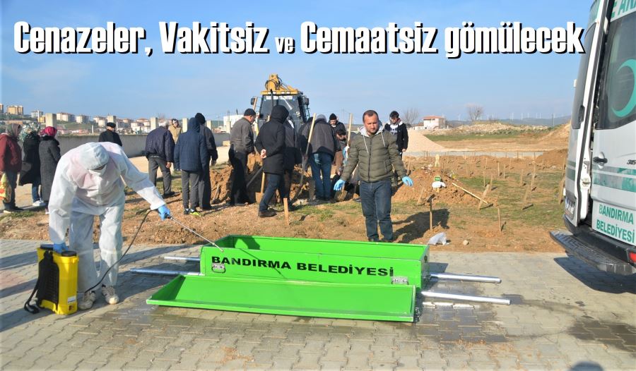 Cenazeler iş makinesi ile gömülmeye başlandı