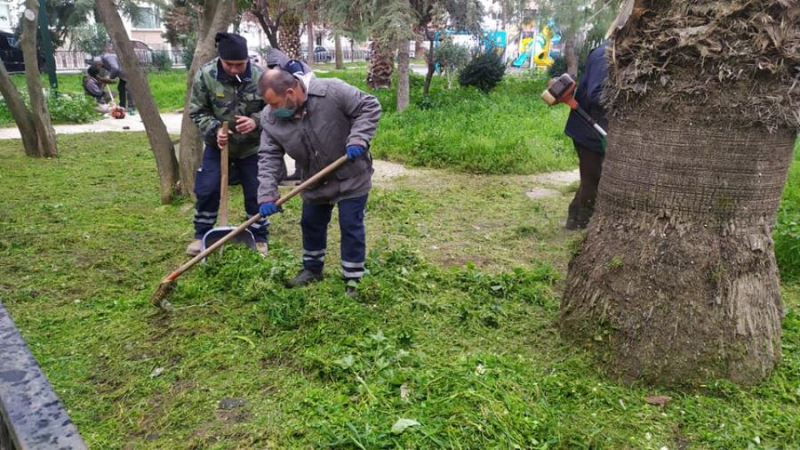 Erdek’teki yeşil alanlarda bakım