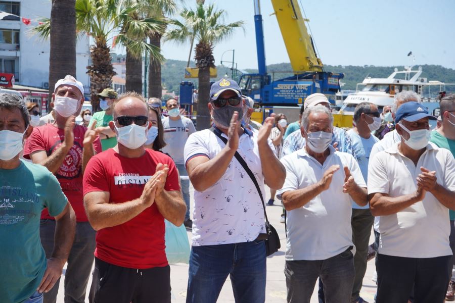 Ayvalık’ta, deniz emekçilerinden barınak tepkisi