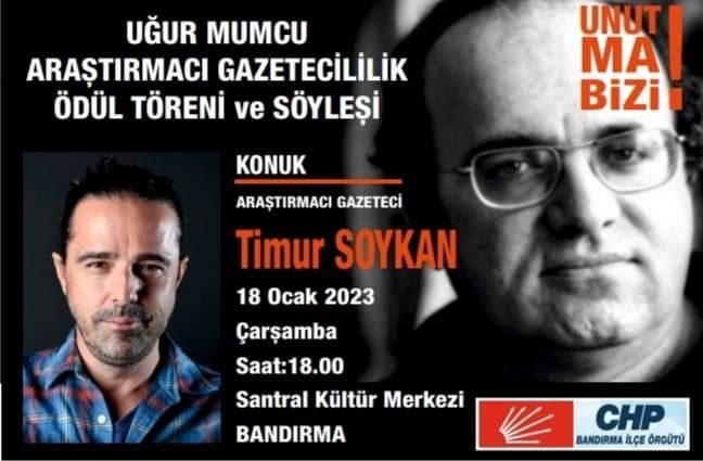 Araştırmacı gazeteci Timur Soykan geliyor
