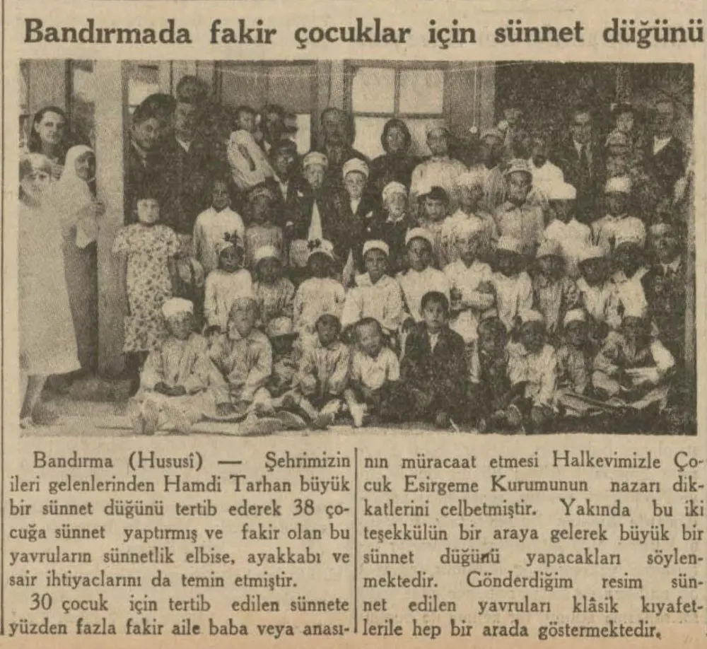 1937’de Bandırma’da sünnet düğünü