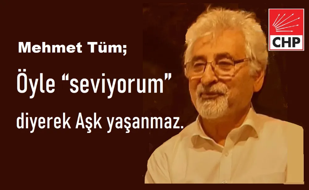 Mehmet Tüm; “seviyorum” diyerek Aşk yaşanmaz.