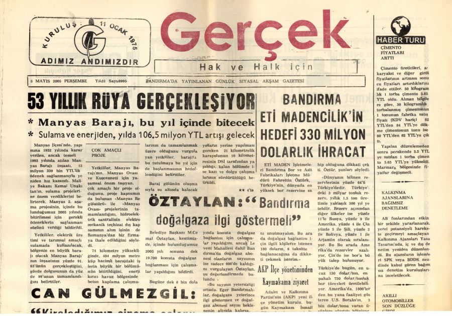 Gerçek Gazetesi’nin ciltleri üniversitede