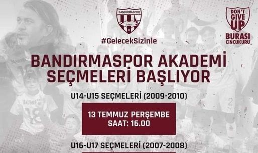 “Bandırmaspor Akademi” için seçmeler yapılacak