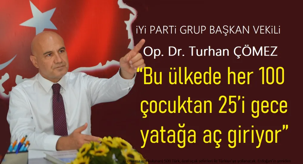Milletvekili Çömez:  “Bu ülkede her 100 çocuktan 25’i gece yatağa aç giriyor”
