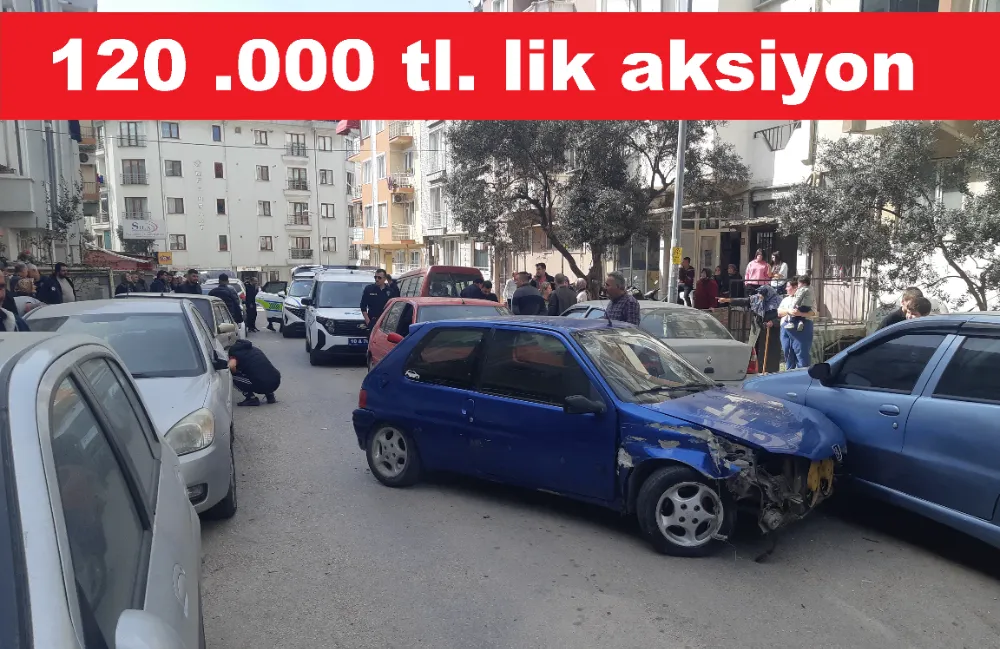 Sokaklarda tehlikeli kovalamaca bir dizi otomobilin hurdaya dönmesi ile son buldu.