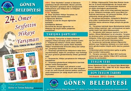 24. Ömer Seyfettin Hikâye Yarışması Başladı