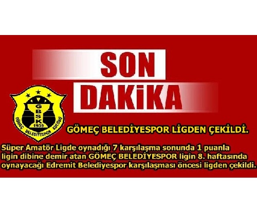 Gömeçspor lig`den çekildi