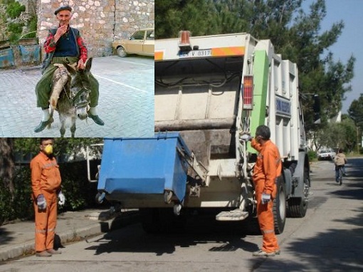 Eşek durdu!...Çöp kamyonu duramadı!...