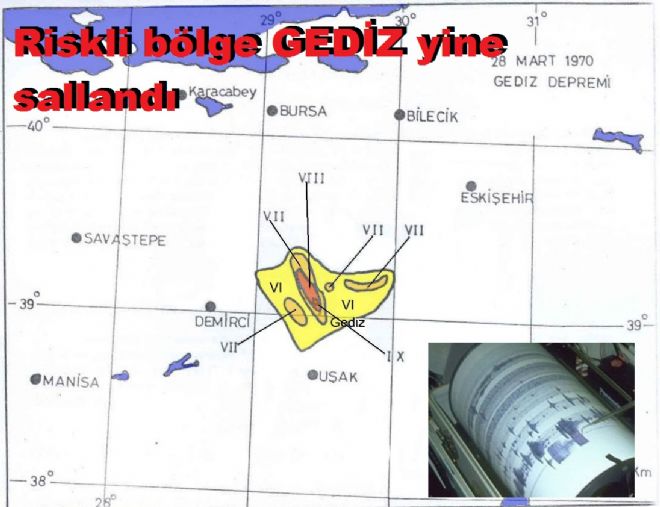 Riskli bölge Gediz yine sallandı.