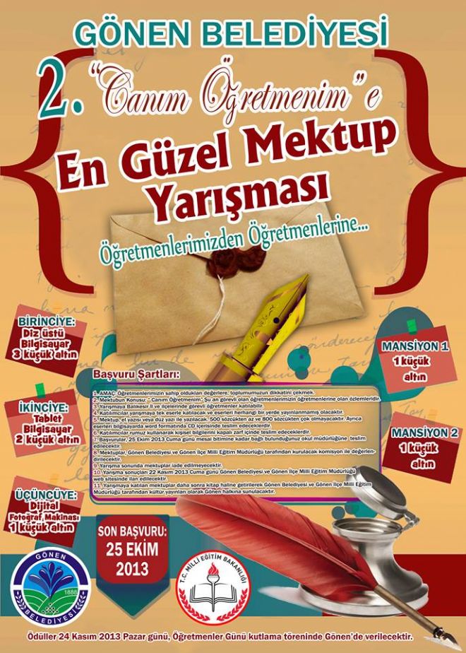 Canım Öğretmenime En Güzel Mektup Sındırgı