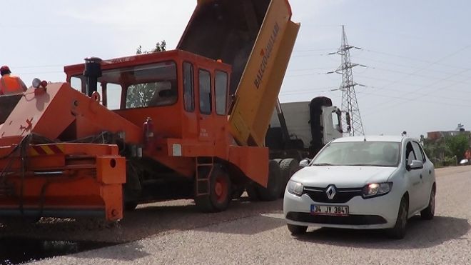 Erdek yolu asfaltlanıyor