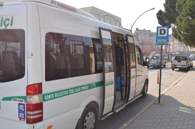 Gönen`de Şehir içi dolmuşlar numaralandı.